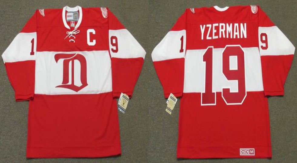 2019 Men Detroit Red Wings #19 Yzerman Red CCM NHL jerseys->detroit red wings->NHL Jersey